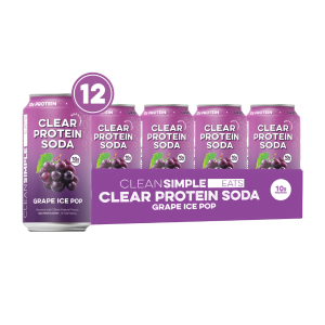 Clear Protein Soda: Grape Ice Pop (12 Oz. | 12 Pack)