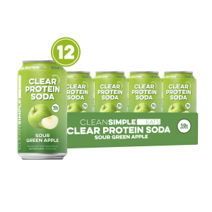 Clear Protein Soda: Sour Green Apple (12 Oz. | 12 Pack)